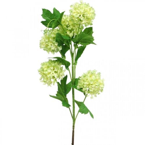 Künstlicher Schneeball, Dekozweig, Kunstpflanze Grün Ø6,5cm L78cm