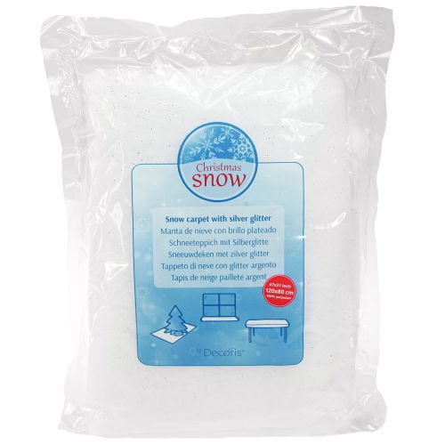 Artikel Schneedecke Glimmer Schneeteppich mit Silberglitter 120×80cm