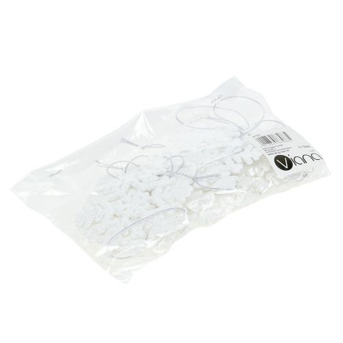 Floristik24 Schneeflocke Ø8cm Weiß mit Glitter 12St