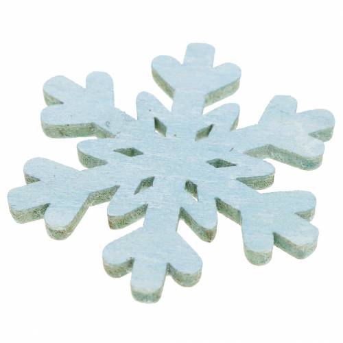 Floristik24 Streudeko Schneeflocke Blau/Grau/Weiß 4cm 72 St