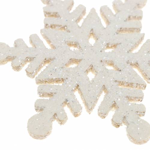 Floristik24 Streudeko Schneeflocke Glitzer Weiß 5cm 48 St