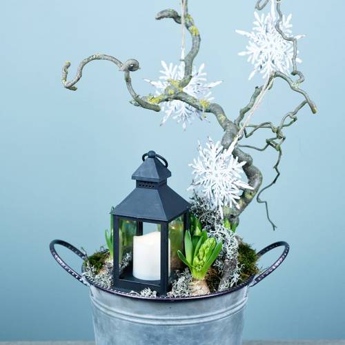 Floristik24 Schneeflocke 3D-Effekt Weiß 16cm x 15,5cm 2St