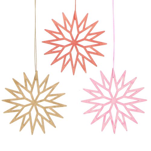 Artikel Schneeflocken Holz Baumschmuck Orange 10cm 12 Stk Deko Weihnachten