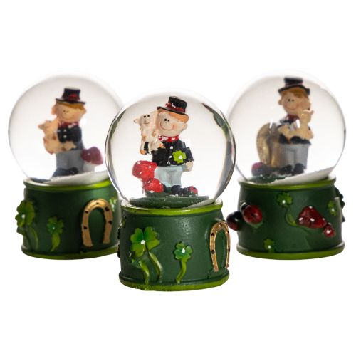 Glücksbringer Schneekugel mit Schornsteinfeger Figur 4cm 3St | Floristik24.de
