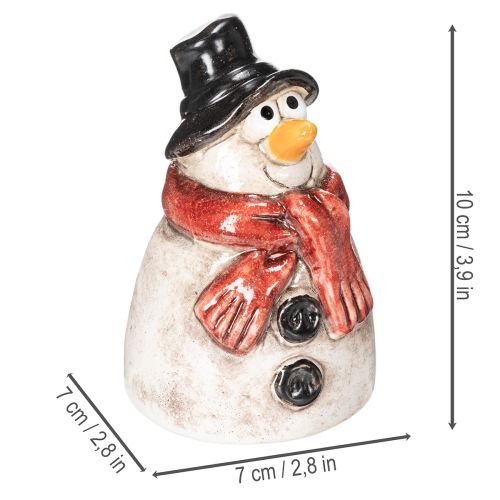 Schneemann Figur mit rotem Schal Weihnachtsdekoration 10cm | Floristik24.de