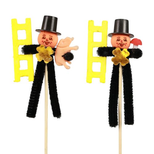 Artikel Schornsteinfeger Blumenstecker Silvester Deko Glücksbringer 17cm 36 Stk