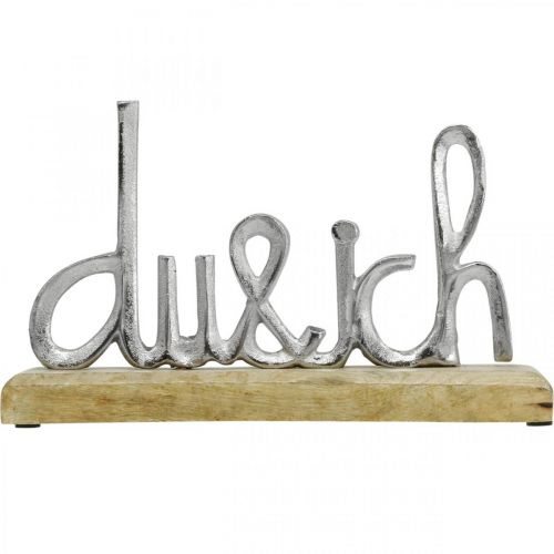 Floristik24 Schriftzug, Du & Ich, Hochzeitsdekoration, Deko Aufsteller L25cm H15cm