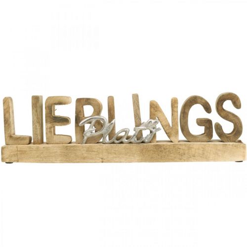 Floristik24 Schriftzug Lieblingsplatz, Deko Aufsteller, Schriftzug Holz L37,5cm H10,5cm