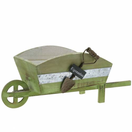 Floristik24 Pflanzgefäß Schubkarre Grün 22x16cm
