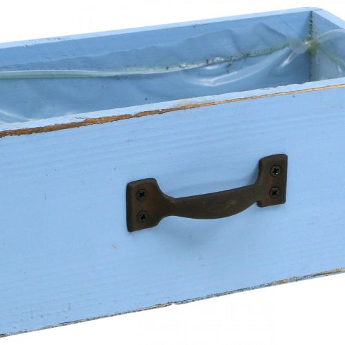 Artikel Pflanzschublade Holz Hellblau Shabby Chic Pflanzkasten 25×13×8cm
