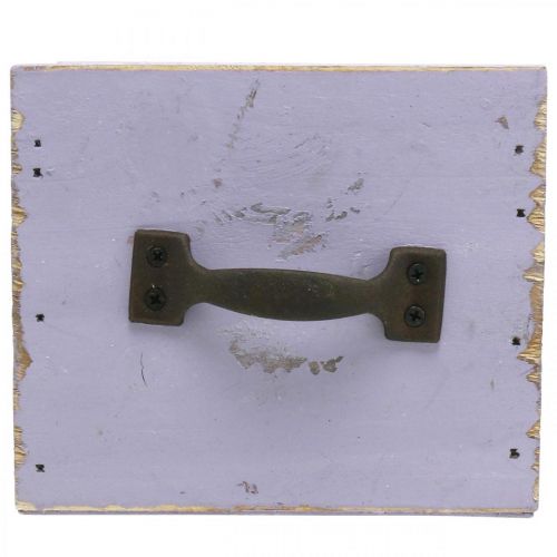 Artikel Schublade Shabby Chic Deko Holz Lila Frühlingsdeko 12,5×12,5×10cm