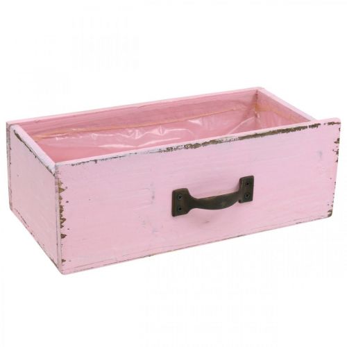 Holzschublade Pflanzgefäß Rosa Shabby Chic Deko 25×13×8cm