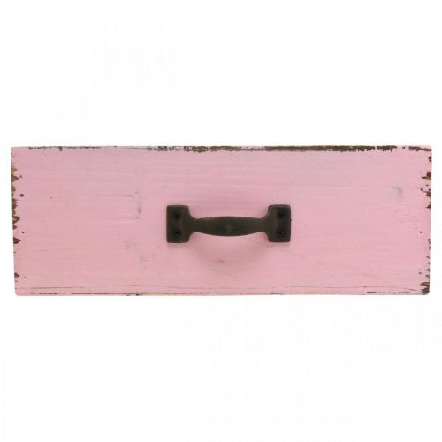 Floristik24 Holzschublade Pflanzgefäß Rosa Shabby Chic Deko 25×13×8cm