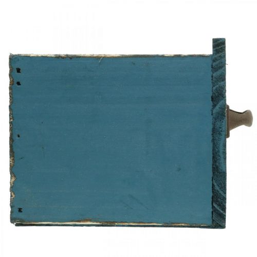 Floristik24 Pflanz-Schublade Blau Holzdeko Shabby Chic 12,5×12,5×11cm