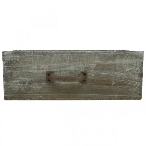 Floristik24 Pflanzkasten Schublade Holz Shabby Chic Weiß gewaschen 25x13x9cm