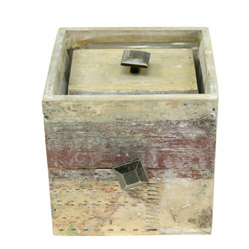 Floristik24 Pflanzgefäß Holzschublade Antik zum Pflanzen 15/12/9cm 3St