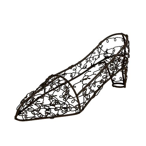 Floristik24 Schuh aus Draht 19cm x 7cm H7,5cm Braun