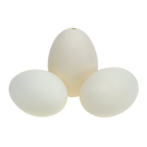 Schwaneneier 9cm Creme-Weiß 6St
