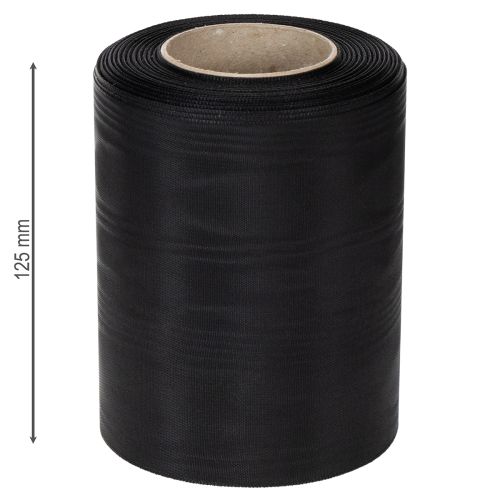 Schwarzes Kranzband 125mm 25m - Elegantes Trauerband für Floristik und Dekoration, Schleifenband aus Acetat | Floristik24.de