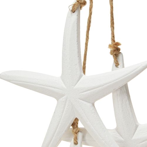 Artikel Seesterne Deko maritim Holzdeko zum Hängen Weiß mit 3 Sternen 46cm
