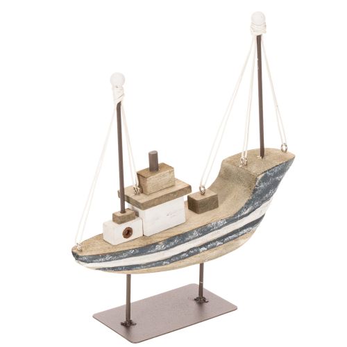 Schiff Deko maritim Holz mit Standfuß 20cm | Floristik24.de