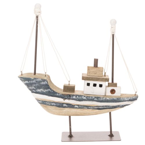 Schiff Deko maritim Holz mit Standfuß 20cm | Floristik24.de