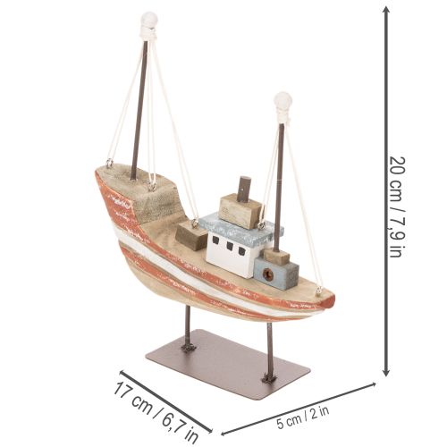 Dekoschiff Holzboot Schiffsmodell für Fensterbank 20cm | Floristik24.de