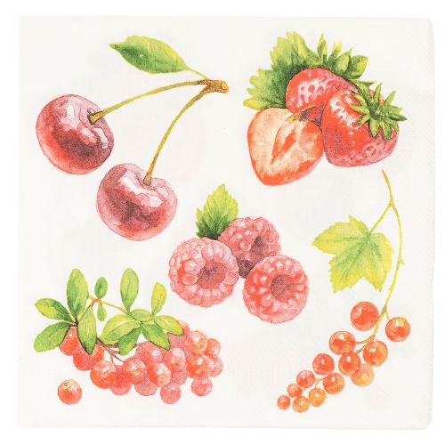 Papierserviette mit Beeren Motiv Sommerliche Servietten 33cm 20St | Floristik24.de
