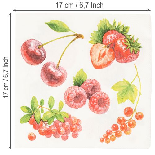 Papierserviette mit Beeren Motiv Sommerliche Servietten 33cm 20St | Floristik24.de