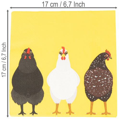 Papierserviette Hühner Motiv Servietten für Ostern 33cm 20St | Floristik24.de