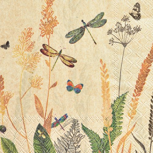 Floristik24 Servietten Sommer Wiese Libellen Blumen 33x33cm 20 St