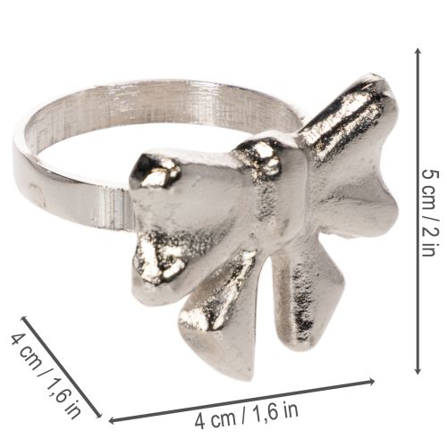 Schleifen-Serviettenring Metall glänzend Silber 5cm 4St | Floristik24.de