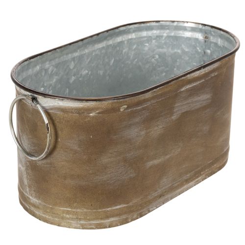 Set Übertopf Metall Wanne Vintage Retro L22,5cm/27cm/31cm | Floristik24.de