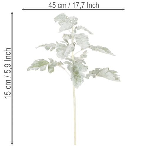 Künstlicher Senecio Zweig Silberblatt detailreich gearbeitet 45cm 3St | Floristik24.de