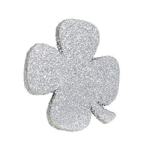 Floristik24 Silvesterdeko Mix Silber mit Glimmer 4cm - 5cm 24 St