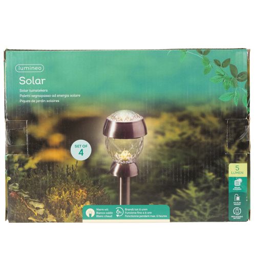 Gartenleuchte Solar Kugelleuchte mit Erdspieß 36cm 4St | Floristik24.de