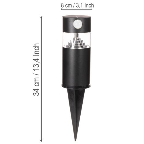 Solarleuchte Gartenlampe mit Bewegungsmelder LED 34 cm | Floristik24.de