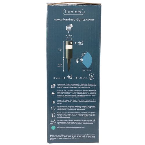 Solarleuchte Gartenlampe mit Bewegungsmelder LED 34 cm | Floristik24.de