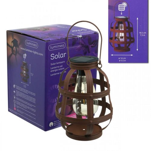 Floristik24 Solar-Lampe, Gartenleuchte, Deko-Laterne Warmweiß Ø14,5cm H19cm