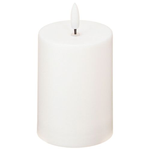 Floristik24 Solarkerze LED Kerze mit Timer Weiß Warmweiß Ø7cm H12,5cm