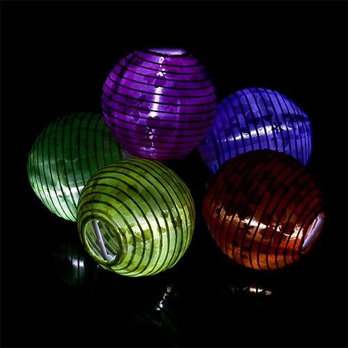 Floristik24 Solarlaterne mit Blumenmuster 4,5m 10 LEDs