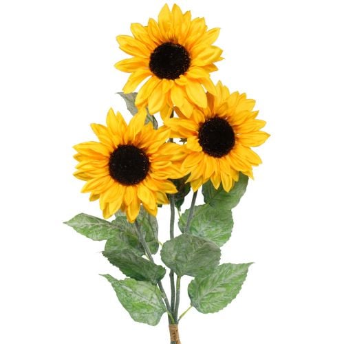 Kunstpflanzen, künstliche Sonnenblume Kunstblumen Gelb 74cm 3St
