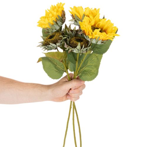 Artikel Sonnenblume künstlich mit realistischen Blättern und Blüten 58cm 3St