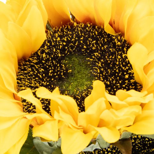 Sonnenblume künstlich mit realistischen Blättern und Blüten 58cm 3St | Floristik24.de