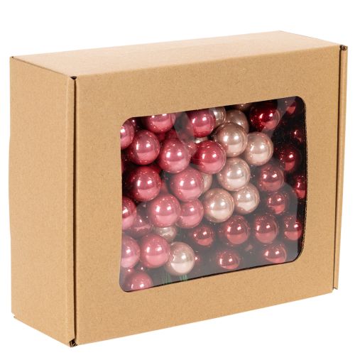 Weihnachtskugeln am Draht Set Mini glänzend Spiegelbeeren 20mm 140St | Floristik24.de