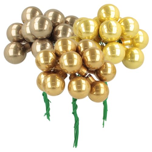 Mini Weihnachtskugeln am Draht Spiegelbeeren glänzend 20mm 140St kaufen | Floristik24.de