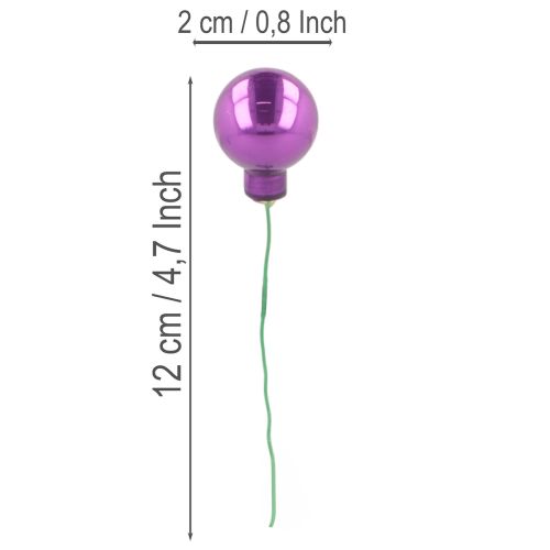 Mini Weihnachtskugeln am Draht Bunte Spiegelbeeren 25mm 140St | Floristik24.de