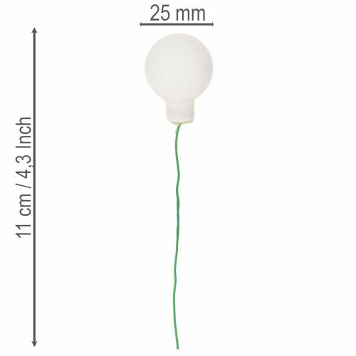 Spiegelbeeren Mini-Glaskugeln am Draht Weiß 25mm 140 Stück | Floristik24.de
