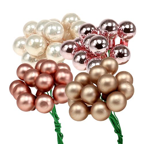 Floristik24 Spiegelbeeren Creme-Rosa Mix 15mm 140St