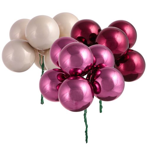 Floristik24 Spiegelbeeren Glas Berry Mix mit Draht Ø40mm 32 St